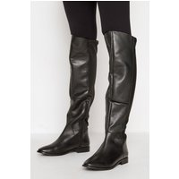 Lts Black Leather Stretch Knee High Boots In Standard Fit Standard > 13 Lts | Tall Women's Knee High Boots