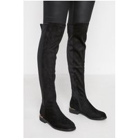 Lts Black Over The Knee Stretch Boots In Standard Fit Standard > 12 Lts | Tall Women's Knee High Boots