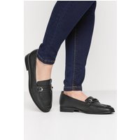Lts Black Saddle Loafers In Standard Fit Standard > 12 Lts | Tall Women's Loafers
