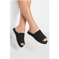 Lts Black Suede Mule Sandals In Standard Fit Standard > 7 Lts | Tall Women's Slides & Mules