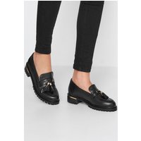 Lts Black Tassel Loafers In Standard Fit Standard > 7 Lts | Tall Women's Loafers