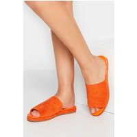 Lts Bright Orange Suede Mule Sandals In Standard Fit Standard > 13 Lts | Tall Women's Slides & Mules