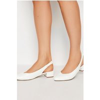 Lts White Faux Suede Slingback Point Heels In Standard Fit Standard > 12 Lts | Tall Women's Heels