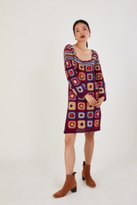 Monsoon Hand Crochet Patchwork Dress