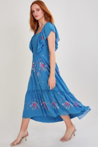 Monsoon 'Sylvia' Embroidered Midi Dress