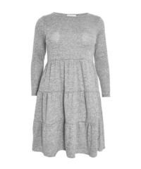 Quiz Womens Curve Grey Tired Mini Dress - Size 22 UK