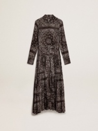 Golden Goose - Anthracite-gray Shirt Dress With Paisley Print