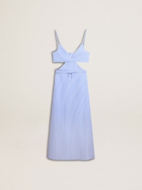 Golden Goose - Cut-out Dress In Striped Cotton Poplin