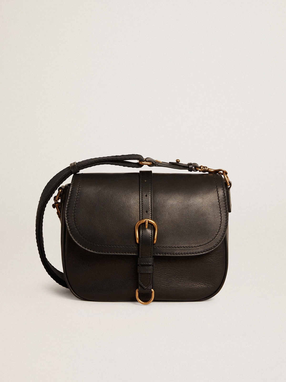 Golden Goose Medium Sally Bag In Black Leather With Buckle And Shoulder Strap GBP840.0