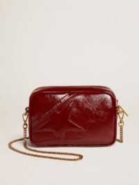 Golden Goose Mini Star Bag In Burgundy Patent Leather With Tone-on-tone Star GBP405.0