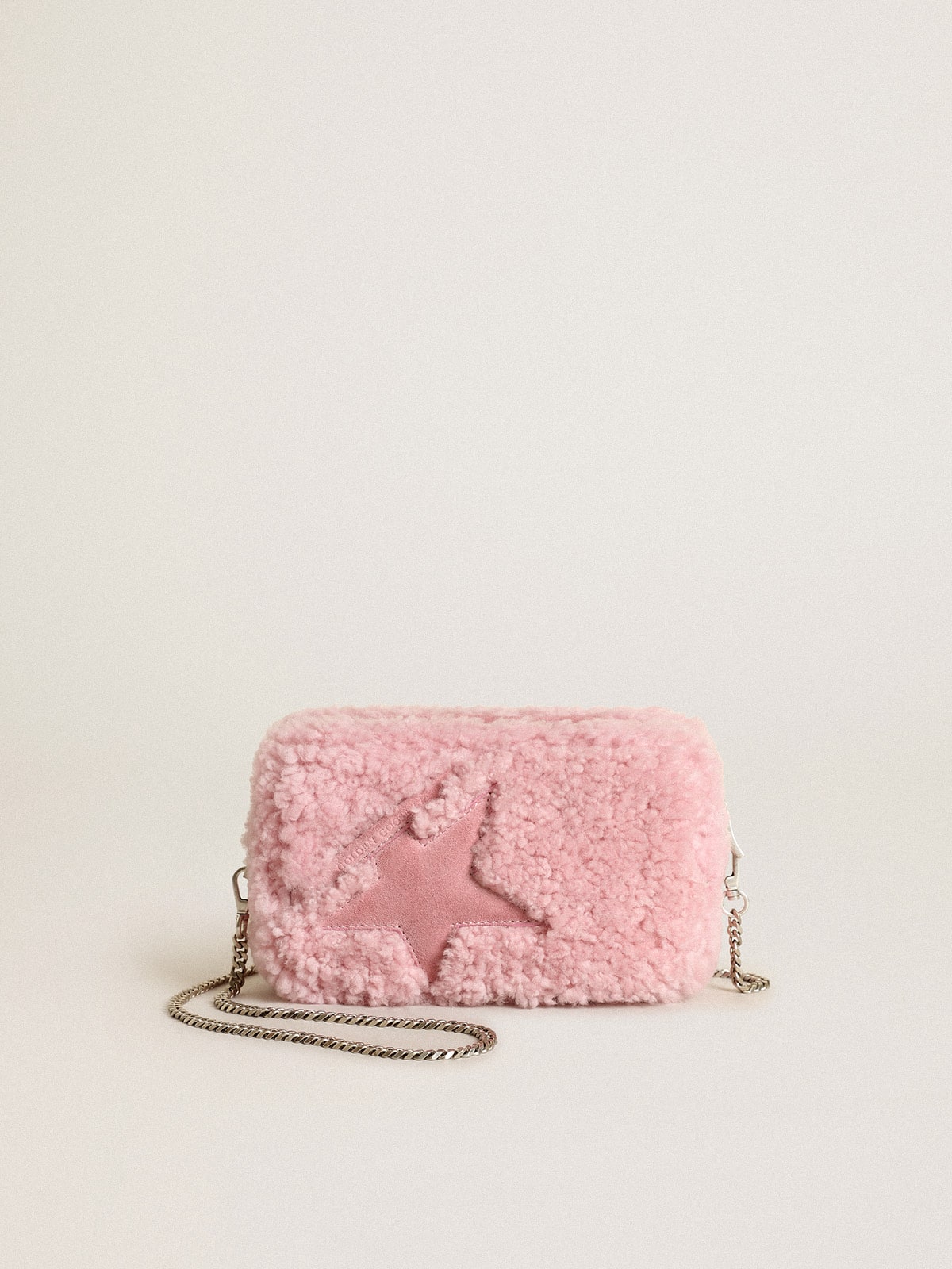 Golden Goose Mini Star Bag In Pink Shearling With Suede Star GBP450.0