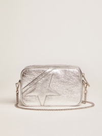 Golden Goose Mini Star Bag In Silver Laminated Leather With Tone-on-tone Star GBP405.0
