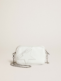 Golden Goose Mini Star Bag In White Glossy Leather With Tone-on-tone Star
