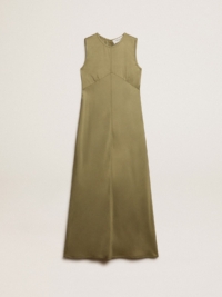 Golden Goose - Olive-colored Women's Midi Dress With Zip Fastening On The Back