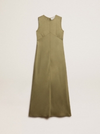 Golden Goose – Olive-colored Women’s Midi Dress With Zip Fastening On The Back