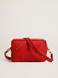 Golden Goose Star Bag In Bright Red Leather