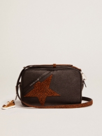 Golden Goose Star Bag In Dark Brown Leather And Leopard Print Star GBP465.0