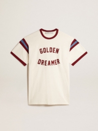 Golden Goose - Women’s White Dress With Burgundy Lettering On The Front