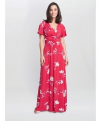 Gina Bacconi Womens Fabiana Jersey Maxi Dress – Red – Size 22 UK