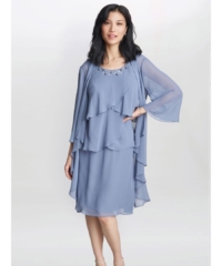 Gina Bacconi Womens Lois Jacket Dress With Tiered Bodice – Blue – Size 22 UK