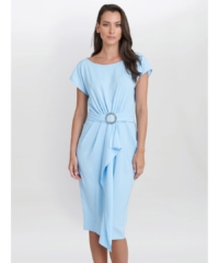 Gina Bacconi Womens Pelia Crepe Dress With Satin Lining – Blue – Size 22 UK
