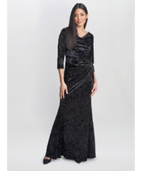 Gina Bacconi  Whitney Velvet Sparkle Maxi Dress – Black