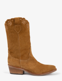 Penelope Chilvers Jesse Broderie Suede Cowboy Boot