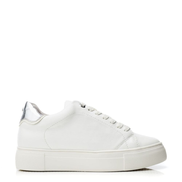 Moda In Pelle Blakey White - Silver Porvair 37 Size: EU 37 / UK 4