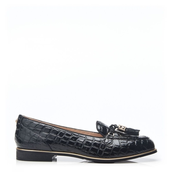 Moda In Pelle Evvaa Black Patent Mocc Croc 37 Size: EU 37 / UK 4