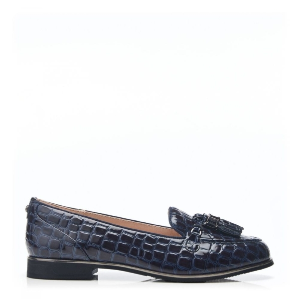 Moda In Pelle Evvaa Navy Patent Mocc Croc 37 Size: EU 37 / UK 4