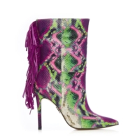 Moda In Pelle Oliivia Purple Snake Print Leather