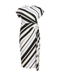 Quiz Womens Curve Cream Stripe Tie Belt Midaxi Dress – Multicolour – Size 22 UK
