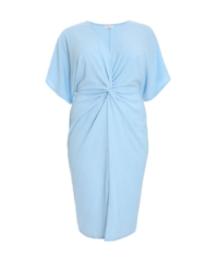 Quiz Womens Curve Light Blue Knot Front Midi Dress – Size 22 UK