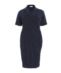 Quiz Womens Curve Navy Pinstripe Midi Blazer Dress – Blue – Size 22 UK