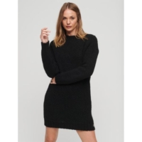 Superdry  Black Textured Knit Crew Dress