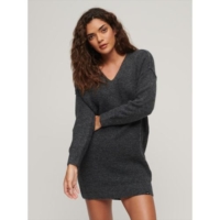 Superdry  Iron Gate Grey Marl V-Neck Knit Dress