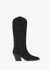 ALPE Aquatic Black Suede Western Knee Boots Size: 39, Colour: Black Su