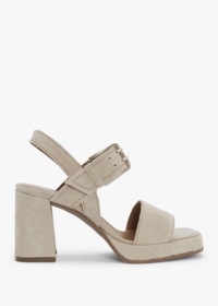 ALPE Fresno Beige Suede Block Heel Sandals Colour: Beige Suede, Size: