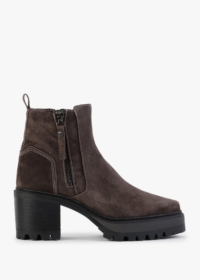 ALPE Galette Brown Suede Ankle Boots Size: 35, Colour: Grey Suede
