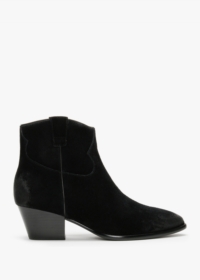 ASH Houston Black Suede Western Boots Size: 37, Colour: Black Suede