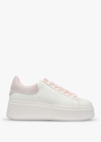 ASH Moby Be Kind White Bubble Gum Chrome Free Leather Trainers Size: 4