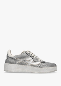 ASH Starlight Bis Dark Silver White Leather Trainers Size: 38, Colour: