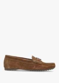 BARBOUR Anika Nougat Suede Driving Shoes Size: 40, Colour: Tan Suede