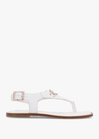 BARBOUR Vivienne White Leather Toe Post Sandals Size: 39, Colour: Whit