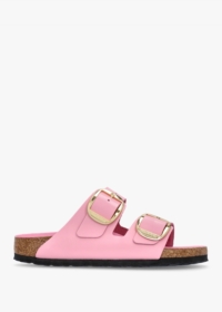 BIRKENSTOCK Arizona Big Buckle High Shine Fondant Pink Two Bar Mules S