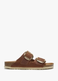 BIRKENSTOCK Arizona Big Buckle Tan Mules Size: 40, Colour: Tan Leather