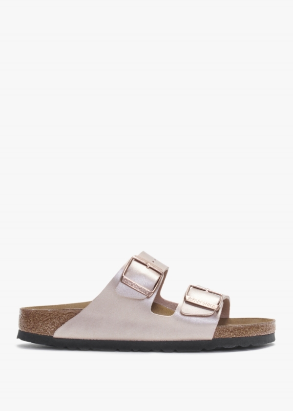 BIRKENSTOCK Arizona Birko-Flor Copper Two Bar Mules Colour: Bzm