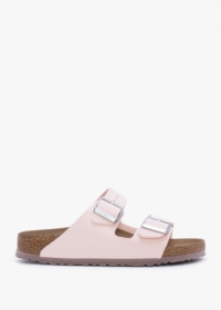 BIRKENSTOCK Arizona Vegan Light Rose Birko-Flor Two Bar Mules Colour: