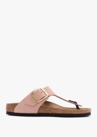 BIRKENSTOCK Gizeh Big Buckle Soft Pink Nubuck Leather Toe Post Sandals