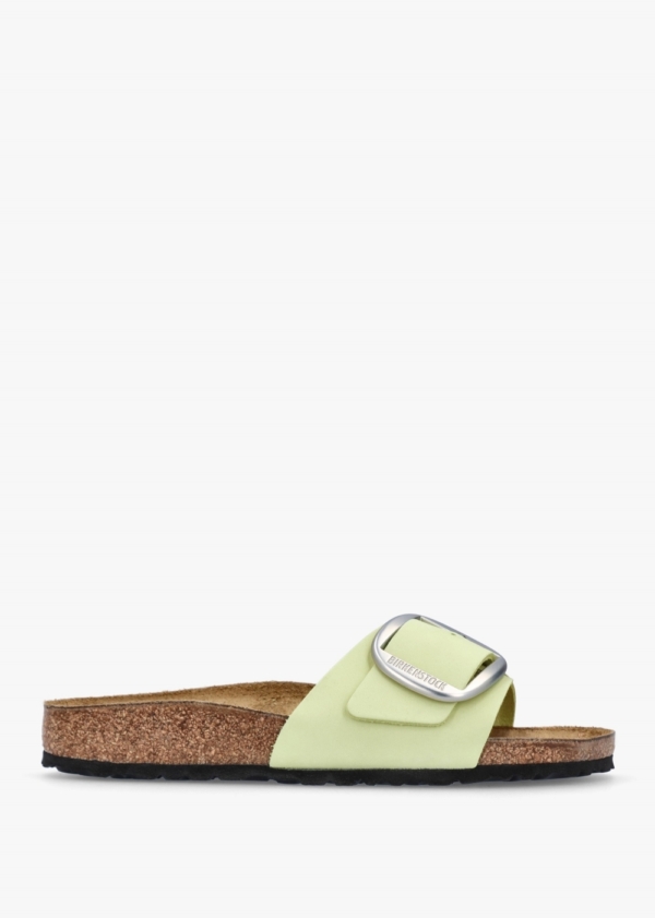 BIRKENSTOCK Madrid Big Buckle Faded Lime Nubuck Leather Mules Size: 39